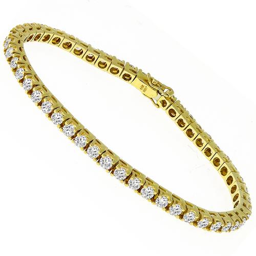 The Bruges - Estate 4.5ct Diamond 14k Gold Tennis Bracelet - SOHOJEWELERS