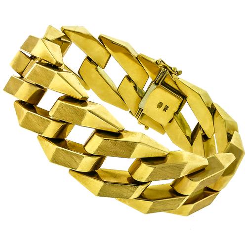 Estate 18K Yellow Gold Geometric Bracelet