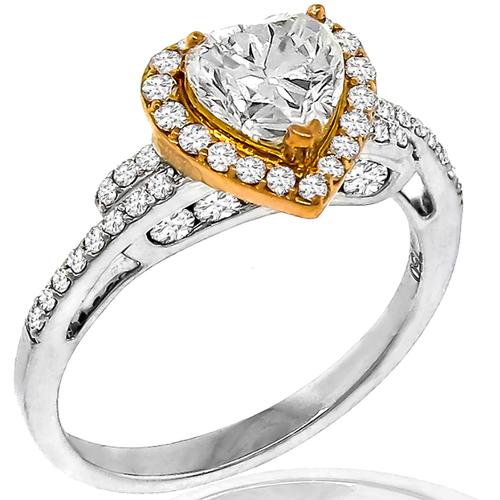 GIA 1.11ct Diamond Gold Engagement Ring