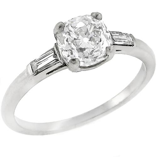 1920s 0.91ct Old Cut Diamond Platinum Engagement Ring 