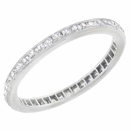 1920s 1.00ct French Cut Diamond Eternity Platinum Wedding Band 