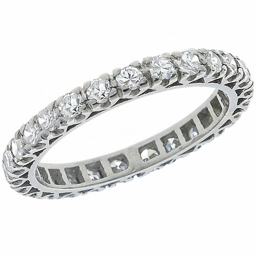 Estate 1.75ct Round Cut Diamond Eternity Platinum Wedding Band