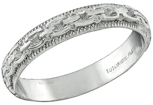 Art Deco Platinum Wedding Band