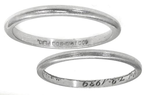 1930s Platinum Wedding Band Set 