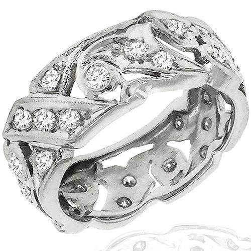 Antique 1.08ct Diamond Platinum Band