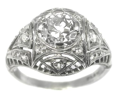Antique Platinum Diamond Engagement Ring