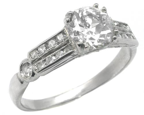 Antique Diamond Platinum Engagement Ring GIA Certified