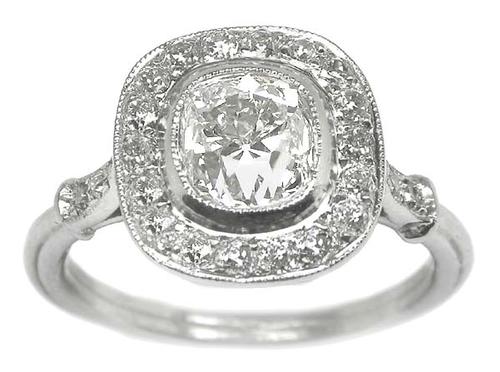 Antique Diamond Platinum Engagement Ring GIA Certified