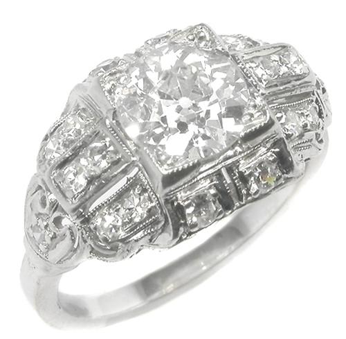 Antique Diamond Platinum Ring