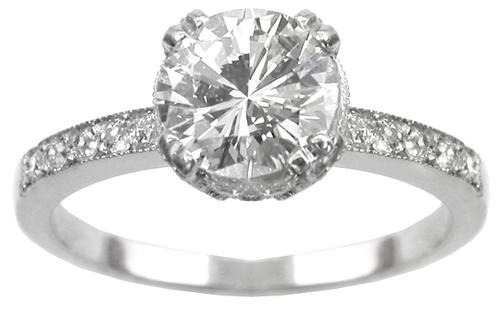 GIA Certified 1.01 Diamond Platinum Engagement Ring