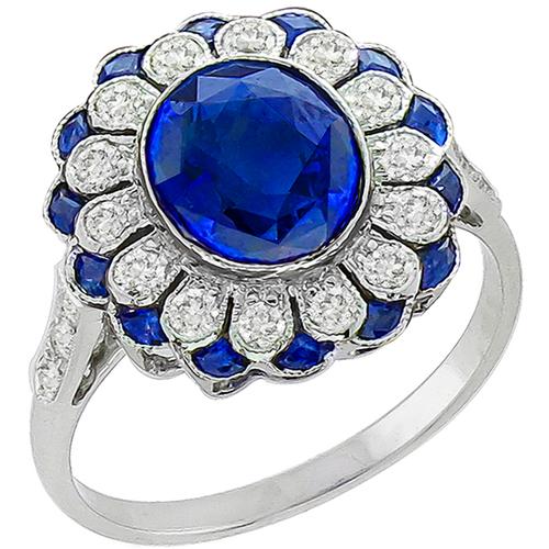 Sapphire Diamond Gold Ring 