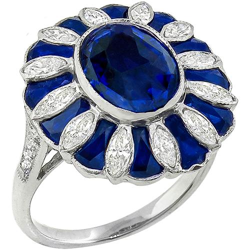 Sapphire Diamond Gold Ring 