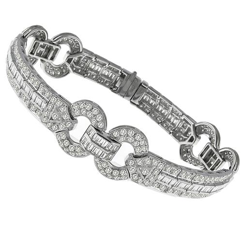 Antique Inspired 7.00ct Diamond Gold Bracelet