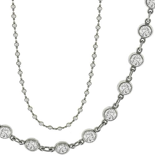 Round Brilliant Diamonds by the Yard Necklace Platinum