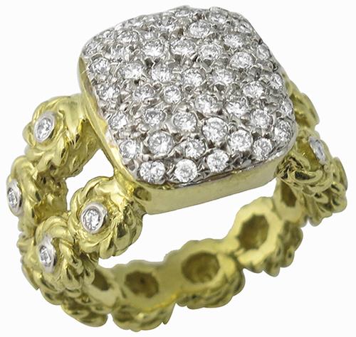 1.20ct Round Cut Diamond 18k Yellow Gold Ring by Cassis