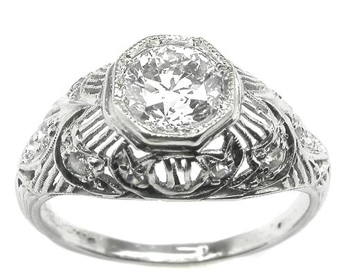 Antique Platinum Diamond Engagement Ring