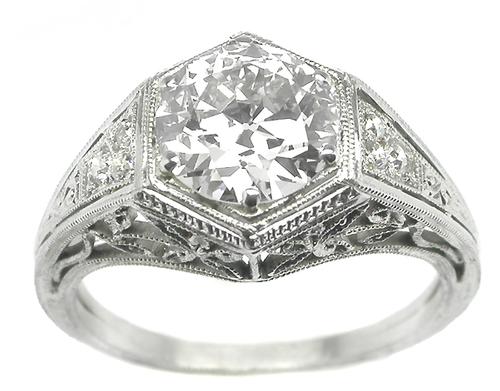 Antique Platinum Engagement Ring