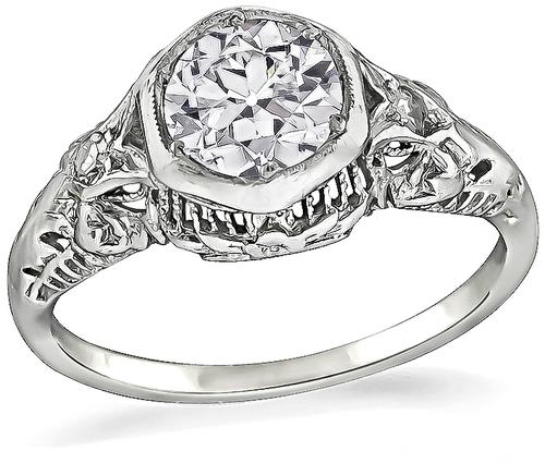 Vintage Old European Cut Diamond 14k Gold Engagement Ring