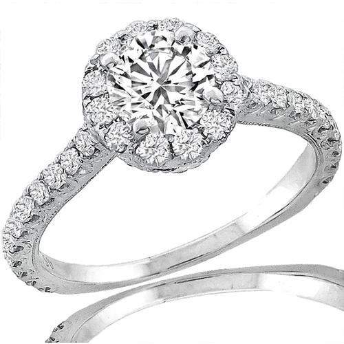 Diamond Gold Engagement Ring & Wedding Band Set 