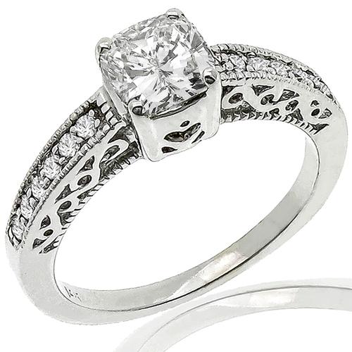 Amazon Com Cushion Cut Square Halo Diamond Engagement Ring And Wedding Band Bridal Set In Platinum 0 67ct Jewelry