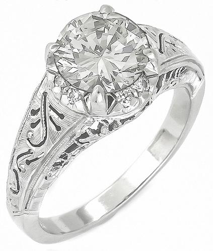 Round Brilliant Diamond Platinum Engagement Ring