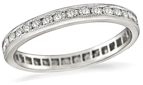 Round Cut Diamond Platinum Eternity Wedding Band