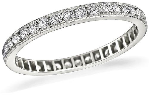 Round Cut Diamond Platinum Eternity Wedding Band