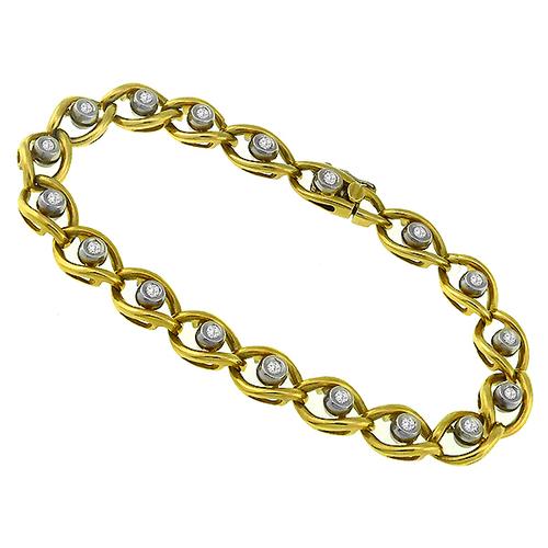 1.00ct Diamond 2 Tone Gold Bracelet 