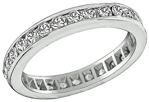 Old Mine Cut Diamond Platinum Eternity Wedding Band