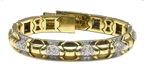 1.65ct Round Cut Diamond 18k Yellow Gold Bracelet