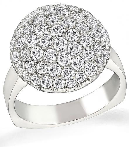 Round Cut Diamond 18k White Gold Cocktail Ring