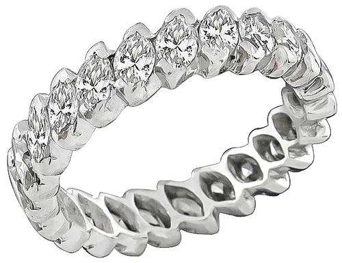 Marquise Cut Diamond Platinum Eternity Wedding Band