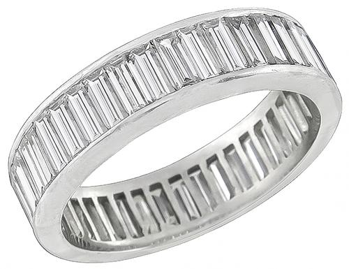 Baguette Cut Diamond Platinum Wedding Band