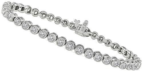 Round Cut Diamond 14k White Gold Tennis Bracelet