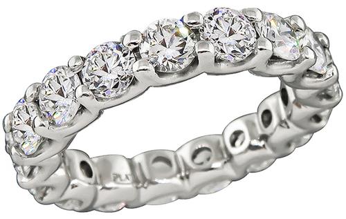 Round Cut Diamond Platinum Eternity Wedding Band