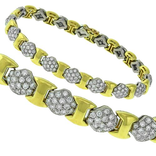 Estate 4.44ct Diamond 2 Tone  Gold Bracelet