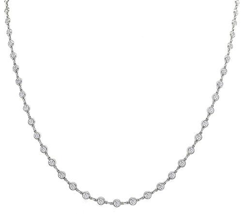 Round Cut Diamond Platinum By The Yard Necklace