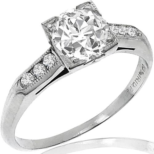 1900s Diamond Platinum Engagement Ring