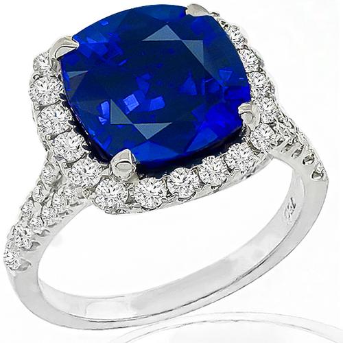 5.88ct Ceylon Sapphire Diamond Gold Engagement Ring | Israel Rose