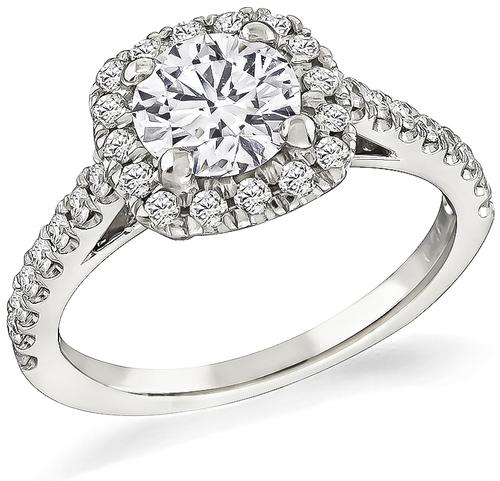 Round Brilliant Cut Diamond Platinum Engagement Ring