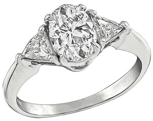 Oval Cut Diamond Platinum Engagement Ring