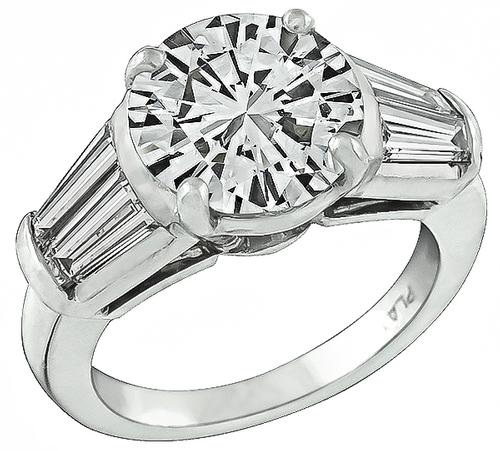 Round Brilliant Cut Diamond Platinum Engagement Ring