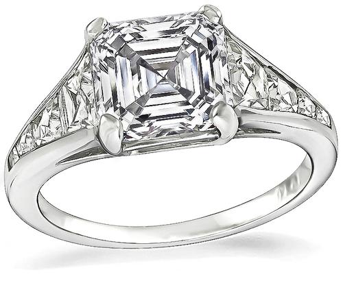 Asscher Cut Diamond Platinum Engagement Ring