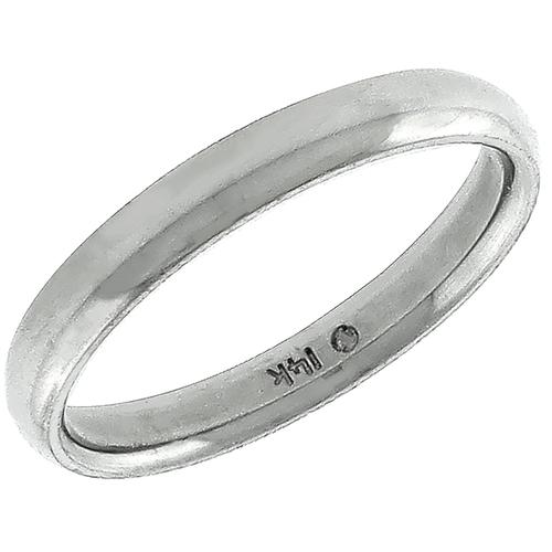 14k White Gold Wedding Band