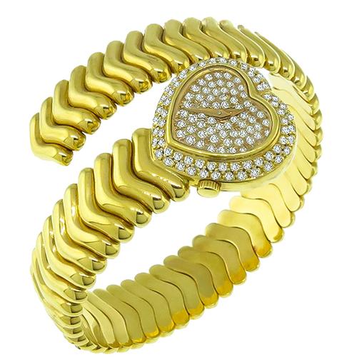 Lalanne 1.50ct Diamond Gold Heart Watch 