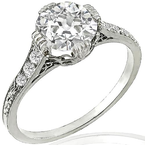 Estate GIA 1.26ct Diamond Engagement Ring