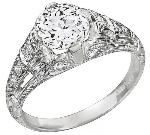 Round Brilliant Cut Diamond Platinum Engagement Ring