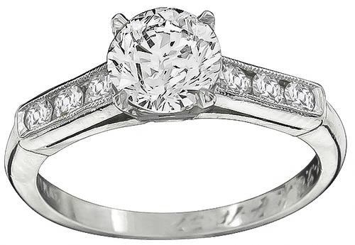 Round Brilliant Cut Diamond Platinum Engagement Ring