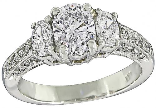 Oval Cut Diamond Platinum Engagement Ring