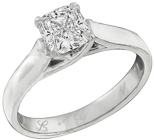 Cushion Cut Diamond Platinum Engagement Ring